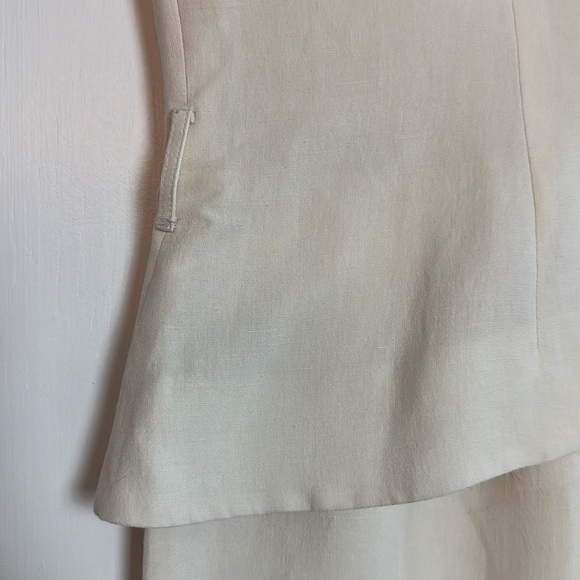 Jones New York Formal 72% silk , 28% linen cream maxi dress with button details - Picture 6 of 14